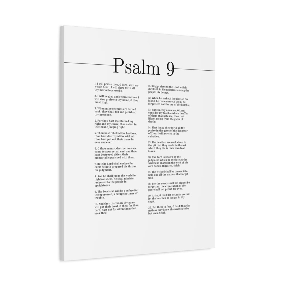 Scripture Canvas I Will Sing Praise To Thy Name Psalm 9 Bible Verse Print